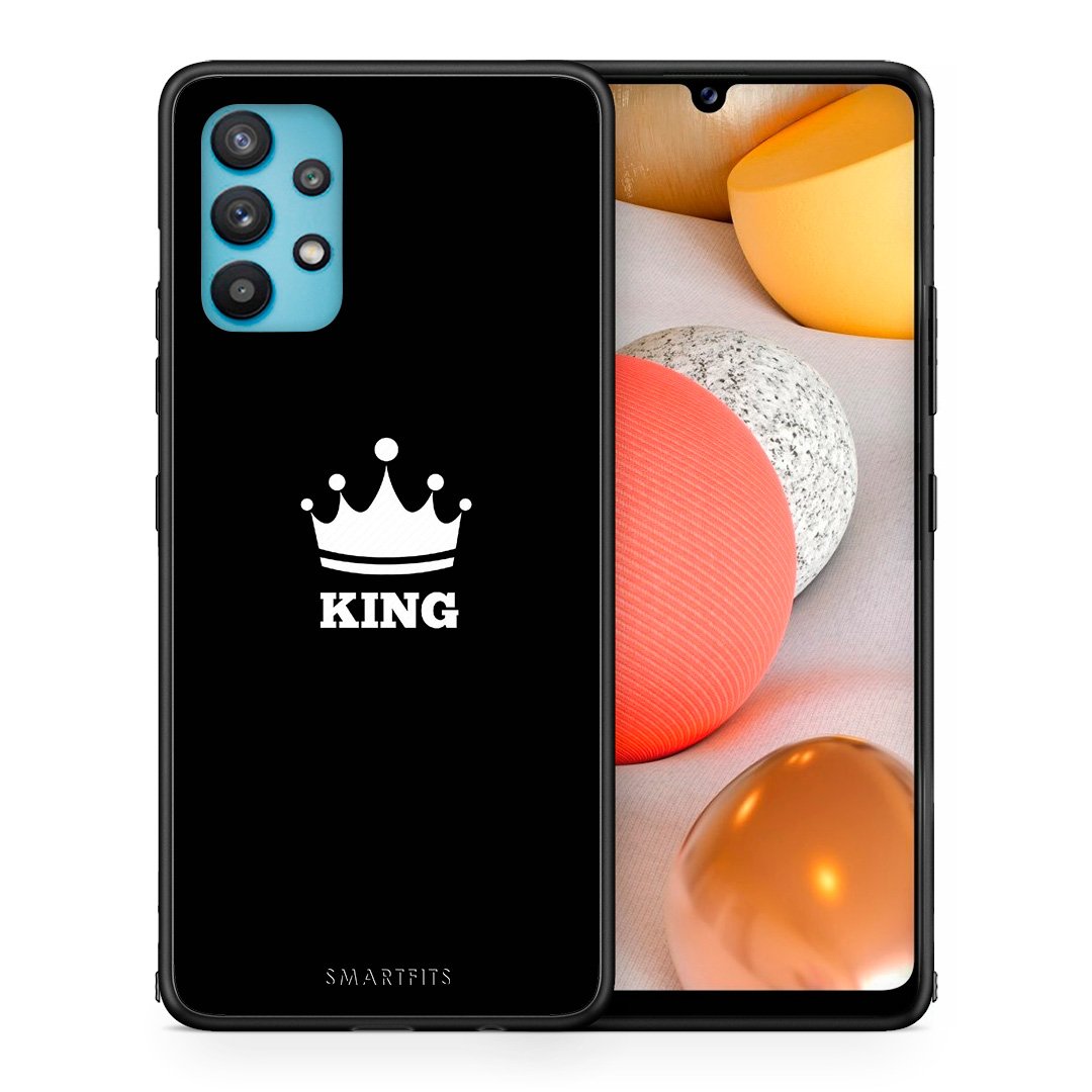 Θήκη Samsung Galaxy A32 5G  King Valentine από τη Smartfits με σχέδιο στο πίσω μέρος και μαύρο περίβλημα | Samsung Galaxy A32 5G  King Valentine case with colorful back and black bezels