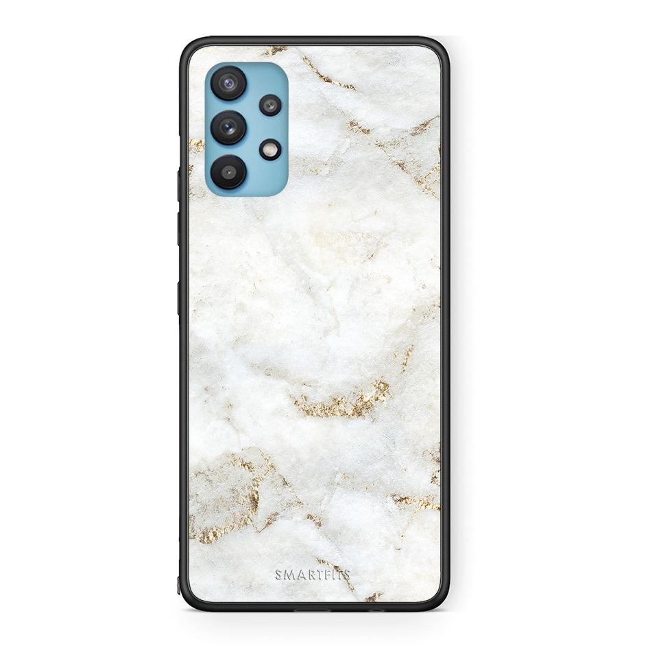 Samsung Galaxy A32 5G  White Gold Marble θήκη από τη Smartfits με σχέδιο στο πίσω μέρος και μαύρο περίβλημα | Smartphone case with colorful back and black bezels by Smartfits