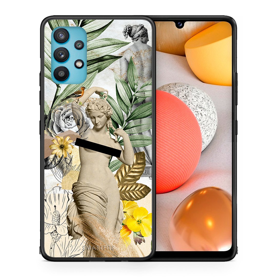 Θήκη Samsung Galaxy A32 5G  Woman Statue από τη Smartfits με σχέδιο στο πίσω μέρος και μαύρο περίβλημα | Samsung Galaxy A32 5G  Woman Statue case with colorful back and black bezels