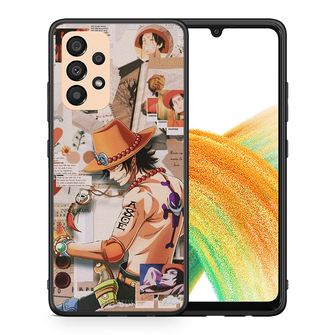 Θήκη Samsung A33 5G Anime Collage από τη Smartfits με σχέδιο στο πίσω μέρος και μαύρο περίβλημα | Samsung A33 5G Anime Collage case with colorful back and black bezels