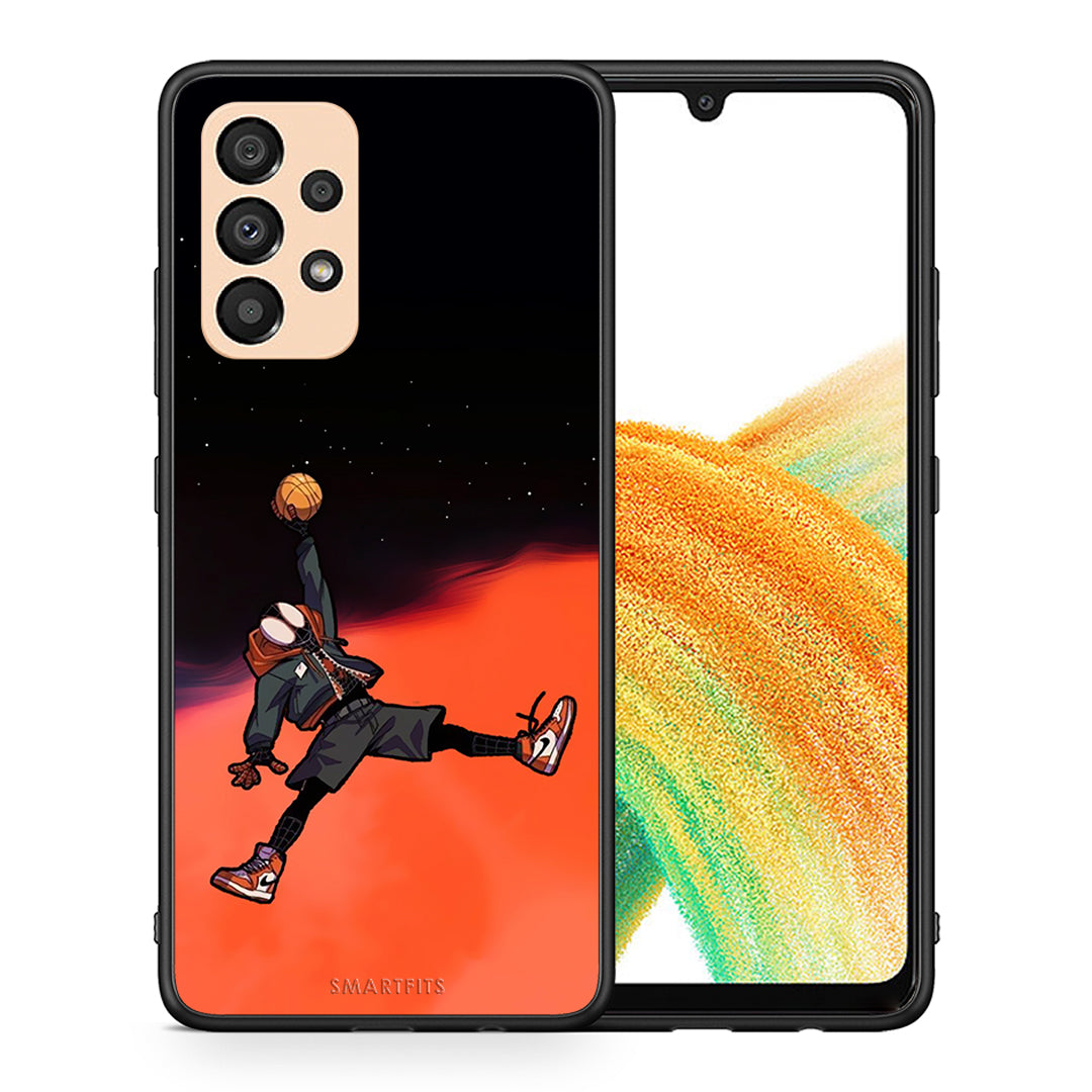 Θήκη Samsung A33 5G Basketball Hero από τη Smartfits με σχέδιο στο πίσω μέρος και μαύρο περίβλημα | Samsung A33 5G Basketball Hero case with colorful back and black bezels