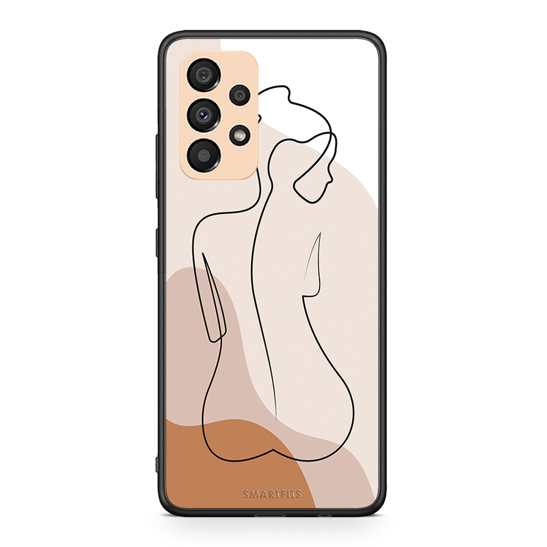 Samsung A33 5G LineArt Woman θήκη από τη Smartfits με σχέδιο στο πίσω μέρος και μαύρο περίβλημα | Smartphone case with colorful back and black bezels by Smartfits