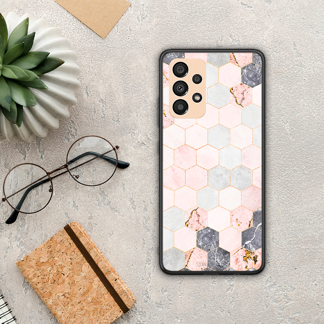 Marble Hexagon Pink - Samsung Galaxy A33 5G case