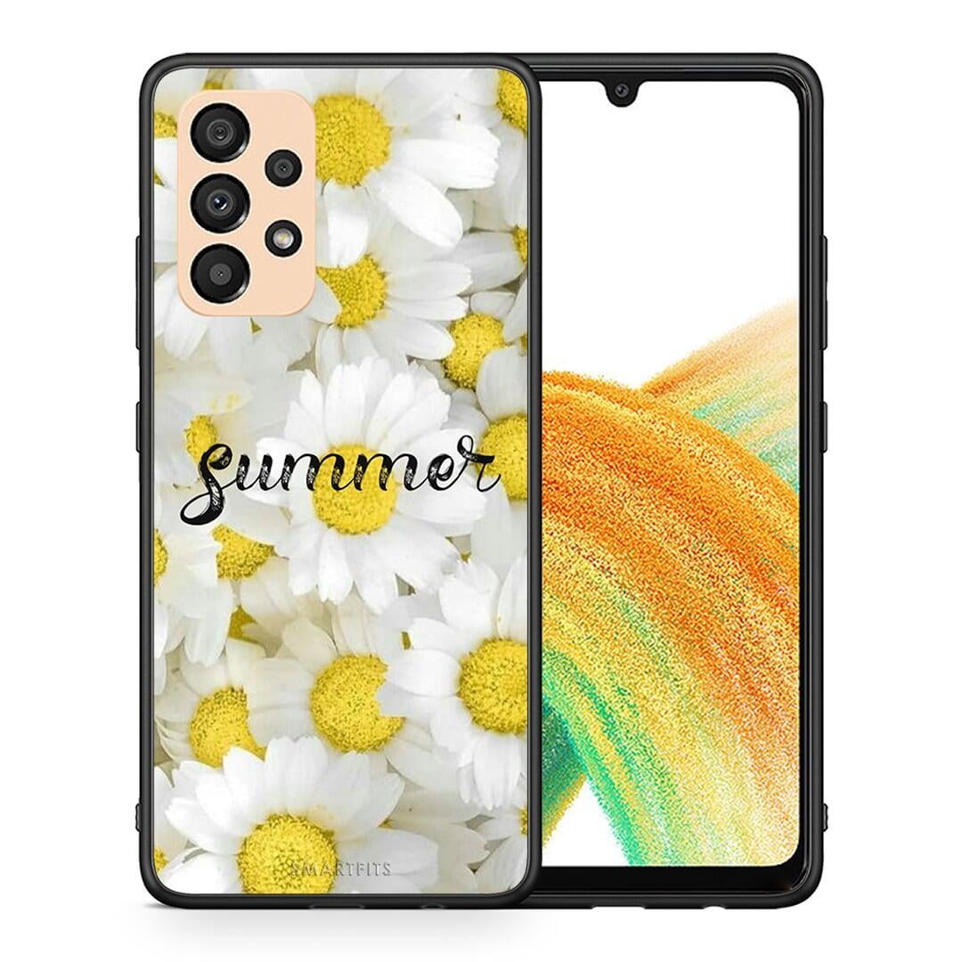 Θήκη Samsung A33 5G Summer Daisies από τη Smartfits με σχέδιο στο πίσω μέρος και μαύρο περίβλημα | Samsung A33 5G Summer Daisies case with colorful back and black bezels