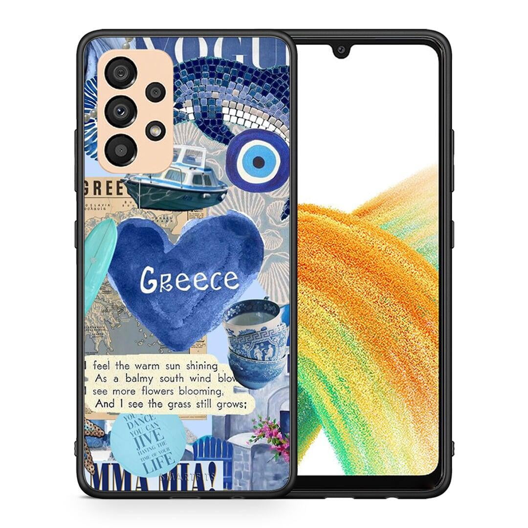 Θήκη Samsung A33 5G Summer In Greece από τη Smartfits με σχέδιο στο πίσω μέρος και μαύρο περίβλημα | Samsung A33 5G Summer In Greece case with colorful back and black bezels