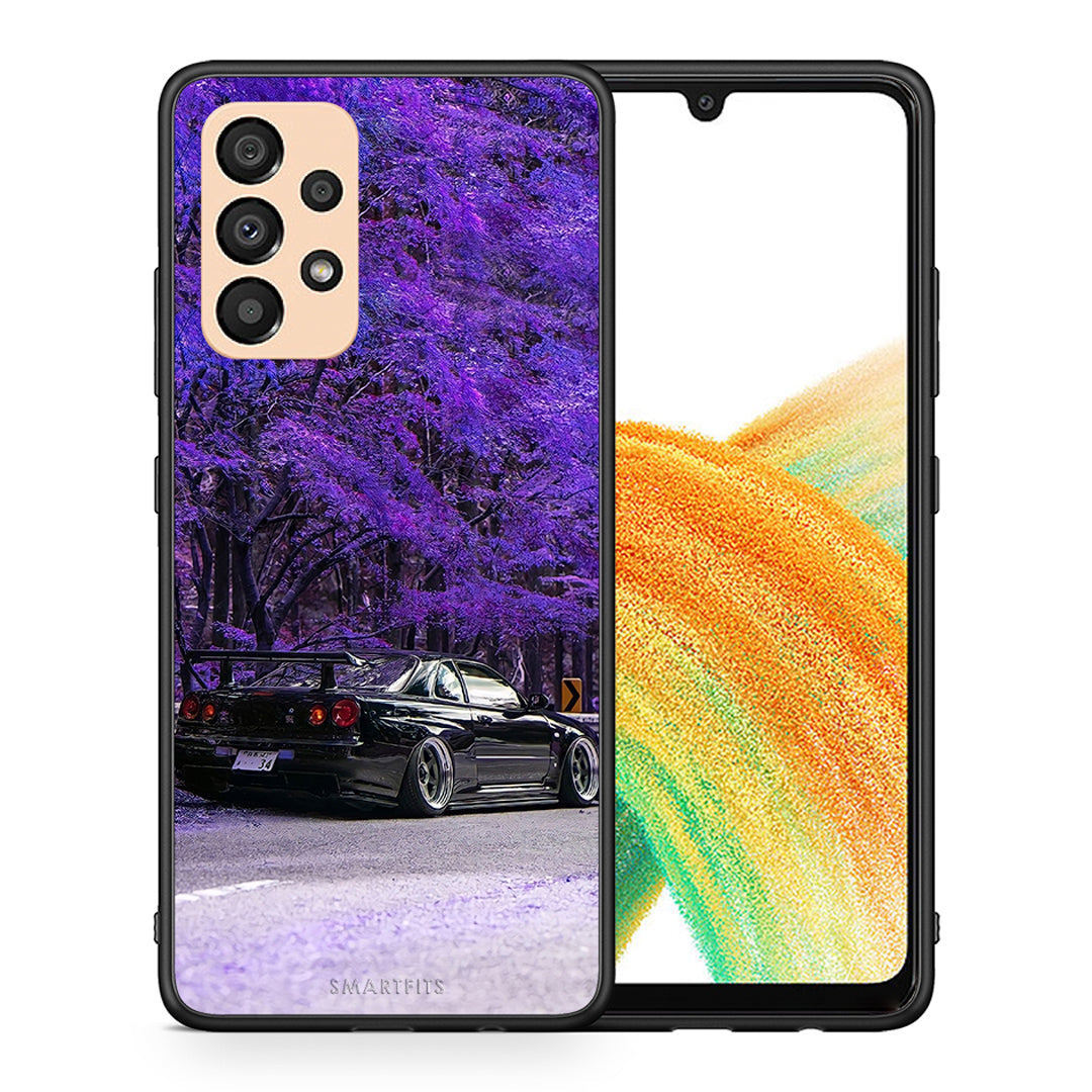 Θήκη Αγίου Βαλεντίνου Samsung A33 5G Super Car από τη Smartfits με σχέδιο στο πίσω μέρος και μαύρο περίβλημα | Samsung A33 5G Super Car case with colorful back and black bezels