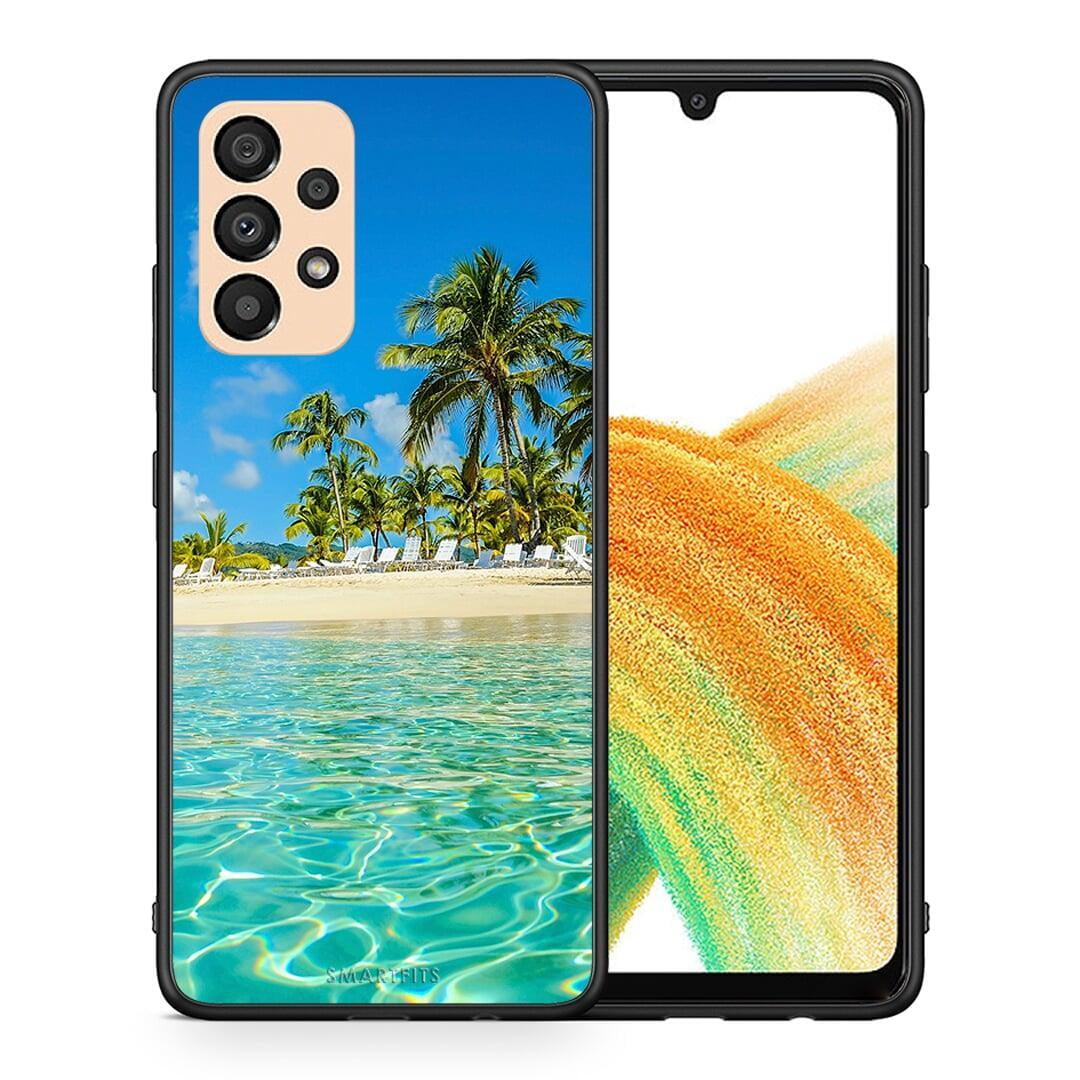 Θήκη Samsung A33 5G Tropical Vibes από τη Smartfits με σχέδιο στο πίσω μέρος και μαύρο περίβλημα | Samsung A33 5G Tropical Vibes case with colorful back and black bezels