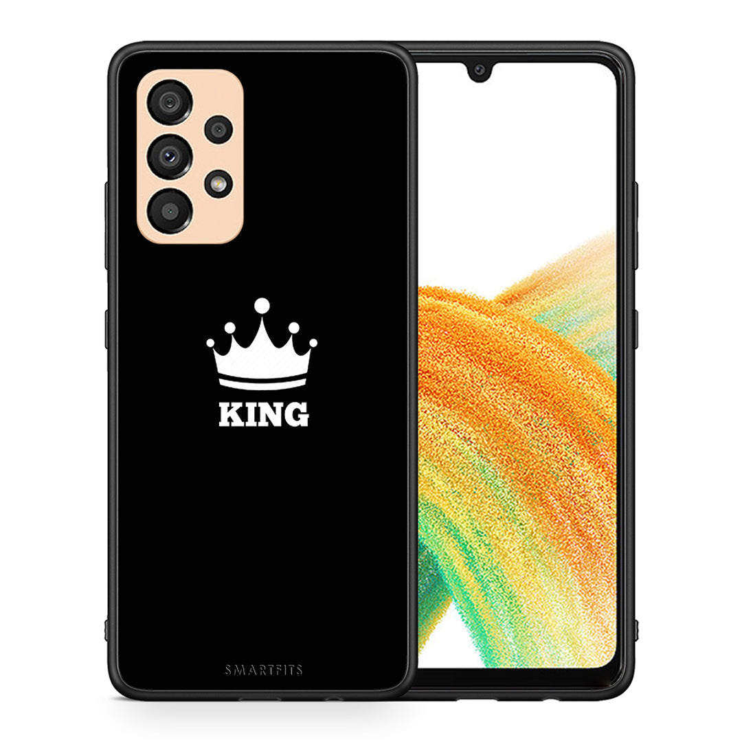 Θήκη Samsung A33 5G King Valentine από τη Smartfits με σχέδιο στο πίσω μέρος και μαύρο περίβλημα | Samsung A33 5G King Valentine case with colorful back and black bezels