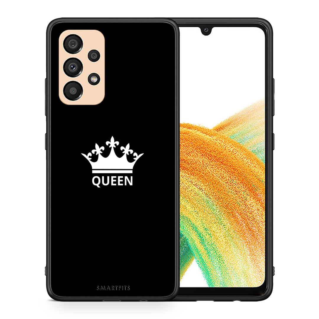 Θήκη Samsung A33 5G Queen Valentine από τη Smartfits με σχέδιο στο πίσω μέρος και μαύρο περίβλημα | Samsung A33 5G Queen Valentine case with colorful back and black bezels