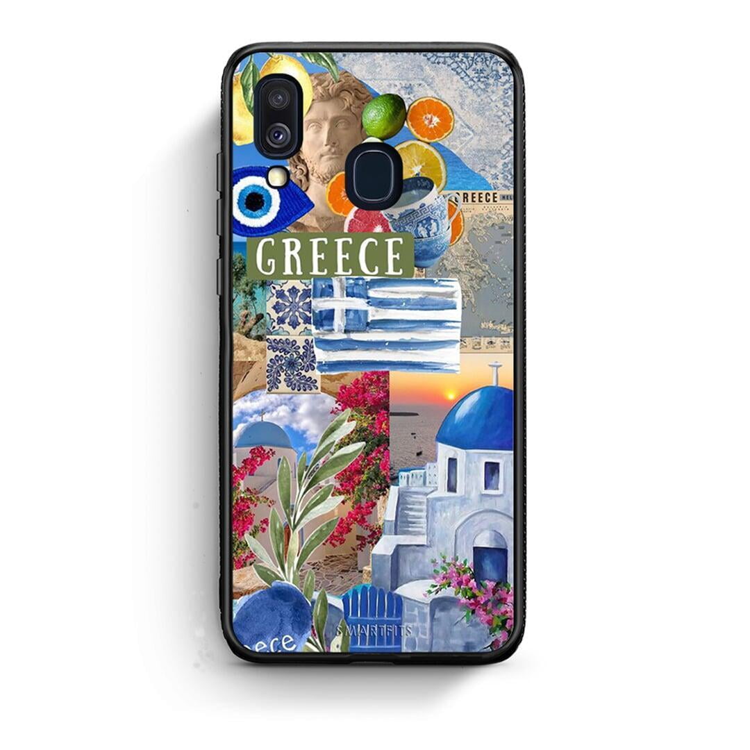 Samsung A40 All Greek Θήκη από τη Smartfits με σχέδιο στο πίσω μέρος και μαύρο περίβλημα | Smartphone case with colorful back and black bezels by Smartfits