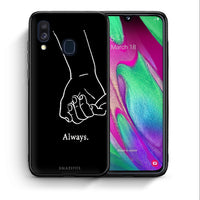 Thumbnail for Θήκη Αγίου Βαλεντίνου Samsung A40 Always & Forever 1 από τη Smartfits με σχέδιο στο πίσω μέρος και μαύρο περίβλημα | Samsung A40 Always & Forever 1 case with colorful back and black bezels