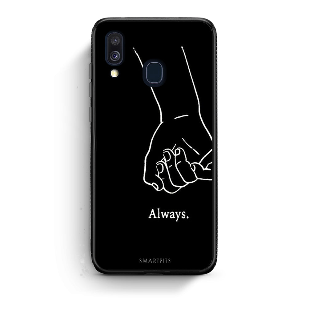 Samsung A40 Always & Forever 1 Θήκη Αγίου Βαλεντίνου από τη Smartfits με σχέδιο στο πίσω μέρος και μαύρο περίβλημα | Smartphone case with colorful back and black bezels by Smartfits