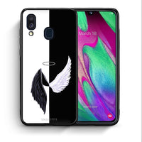 Thumbnail for Θήκη Samsung A40 Angels Demons από τη Smartfits με σχέδιο στο πίσω μέρος και μαύρο περίβλημα | Samsung A40 Angels Demons case with colorful back and black bezels