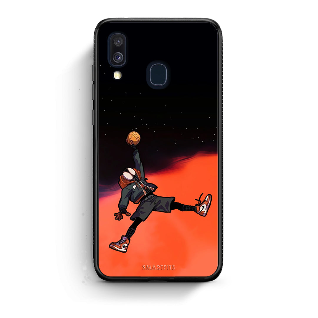Samsung A40 Basketball Hero θήκη από τη Smartfits με σχέδιο στο πίσω μέρος και μαύρο περίβλημα | Smartphone case with colorful back and black bezels by Smartfits