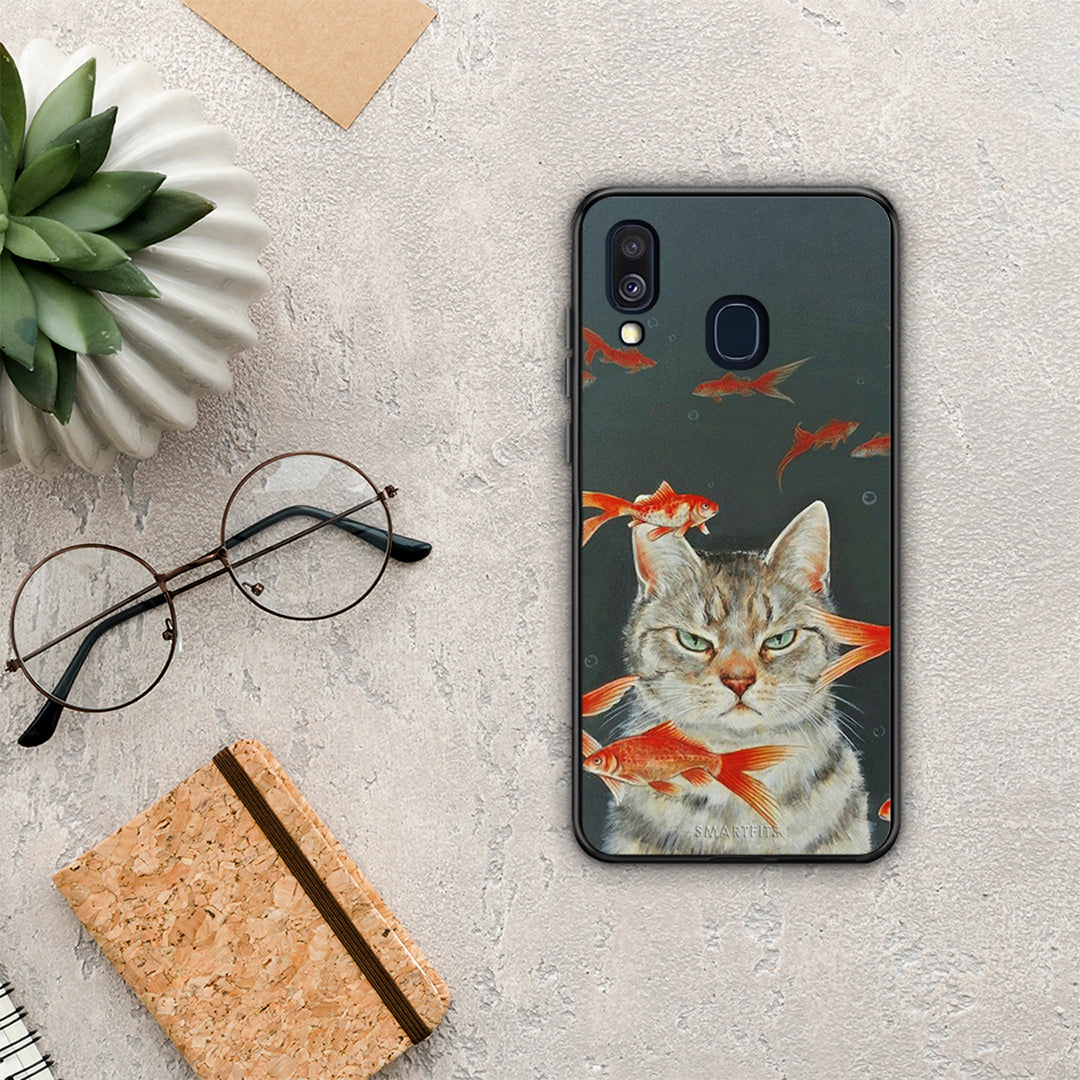 Cat Goldfish - Samsung Galaxy A40 case