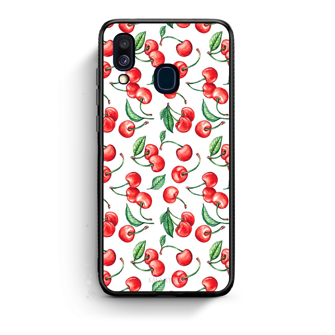 Samsung A40 Cherry Summer θήκη από τη Smartfits με σχέδιο στο πίσω μέρος και μαύρο περίβλημα | Smartphone case with colorful back and black bezels by Smartfits