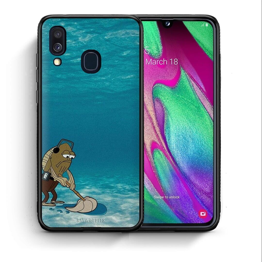 Θήκη Samsung A40 Clean The Ocean από τη Smartfits με σχέδιο στο πίσω μέρος και μαύρο περίβλημα | Samsung A40 Clean The Ocean case with colorful back and black bezels