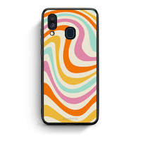 Thumbnail for Samsung A40 Colourful Waves θήκη από τη Smartfits με σχέδιο στο πίσω μέρος και μαύρο περίβλημα | Smartphone case with colorful back and black bezels by Smartfits