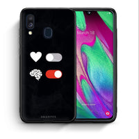Thumbnail for Θήκη Αγίου Βαλεντίνου Samsung A40 Heart Vs Brain από τη Smartfits με σχέδιο στο πίσω μέρος και μαύρο περίβλημα | Samsung A40 Heart Vs Brain case with colorful back and black bezels