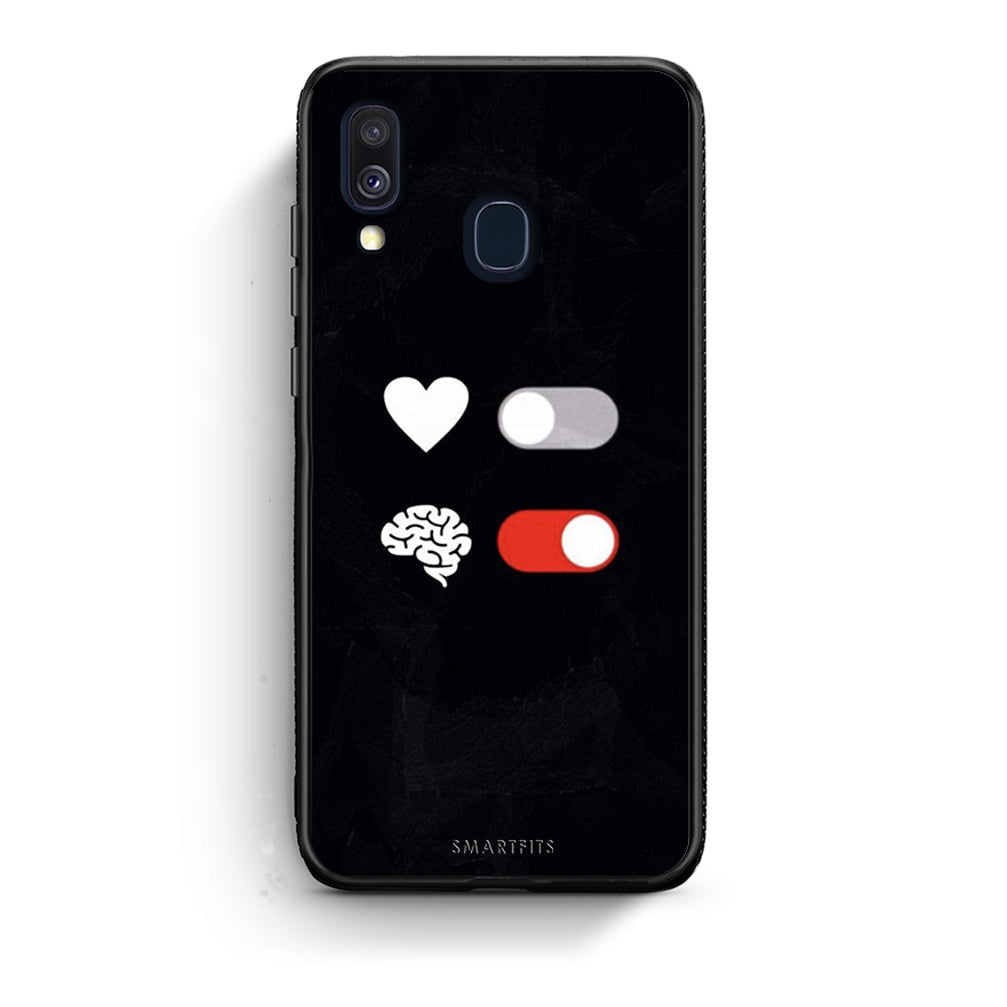 Samsung A40 Heart Vs Brain Θήκη Αγίου Βαλεντίνου από τη Smartfits με σχέδιο στο πίσω μέρος και μαύρο περίβλημα | Smartphone case with colorful back and black bezels by Smartfits