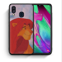 Thumbnail for Θήκη Αγίου Βαλεντίνου Samsung A40 Lion Love 1 από τη Smartfits με σχέδιο στο πίσω μέρος και μαύρο περίβλημα | Samsung A40 Lion Love 1 case with colorful back and black bezels