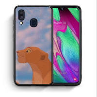 Thumbnail for Θήκη Αγίου Βαλεντίνου Samsung A40 Lion Love 2 από τη Smartfits με σχέδιο στο πίσω μέρος και μαύρο περίβλημα | Samsung A40 Lion Love 2 case with colorful back and black bezels