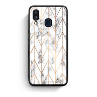 Thumbnail for 44 - Samsung A40  Gold Geometric Marble case, cover, bumper
