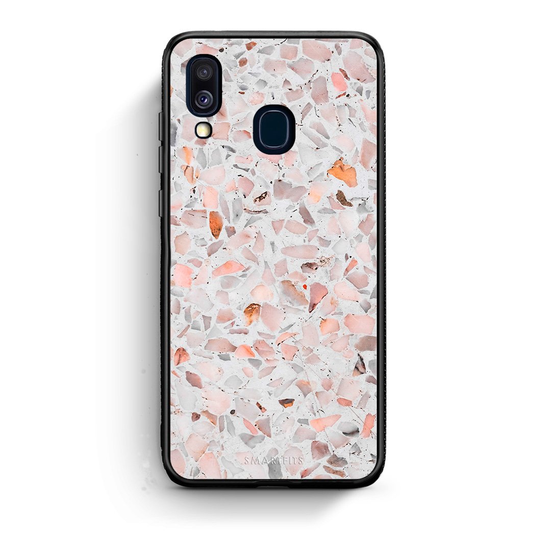 Samsung A40 Marble Terrazzo θήκη από τη Smartfits με σχέδιο στο πίσω μέρος και μαύρο περίβλημα | Smartphone case with colorful back and black bezels by Smartfits