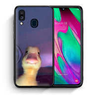 Thumbnail for Θήκη Samsung A40 Meme Duck από τη Smartfits με σχέδιο στο πίσω μέρος και μαύρο περίβλημα | Samsung A40 Meme Duck case with colorful back and black bezels