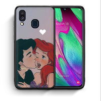 Thumbnail for Θήκη Αγίου Βαλεντίνου Samsung A40 Mermaid Love από τη Smartfits με σχέδιο στο πίσω μέρος και μαύρο περίβλημα | Samsung A40 Mermaid Love case with colorful back and black bezels