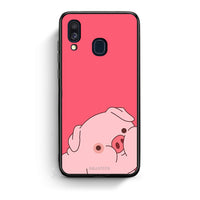 Thumbnail for Samsung A40 Pig Love 1 Θήκη Αγίου Βαλεντίνου από τη Smartfits με σχέδιο στο πίσω μέρος και μαύρο περίβλημα | Smartphone case with colorful back and black bezels by Smartfits