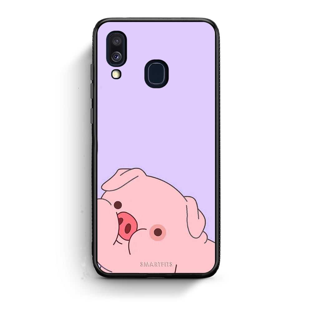 Samsung A40 Pig Love 2 Θήκη Αγίου Βαλεντίνου από τη Smartfits με σχέδιο στο πίσω μέρος και μαύρο περίβλημα | Smartphone case with colorful back and black bezels by Smartfits