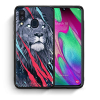 Thumbnail for Θήκη Samsung A40 Lion Designer PopArt από τη Smartfits με σχέδιο στο πίσω μέρος και μαύρο περίβλημα | Samsung A40 Lion Designer PopArt case with colorful back and black bezels
