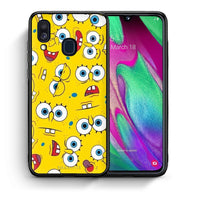 Thumbnail for Θήκη Samsung A40 Sponge PopArt από τη Smartfits με σχέδιο στο πίσω μέρος και μαύρο περίβλημα | Samsung A40 Sponge PopArt case with colorful back and black bezels
