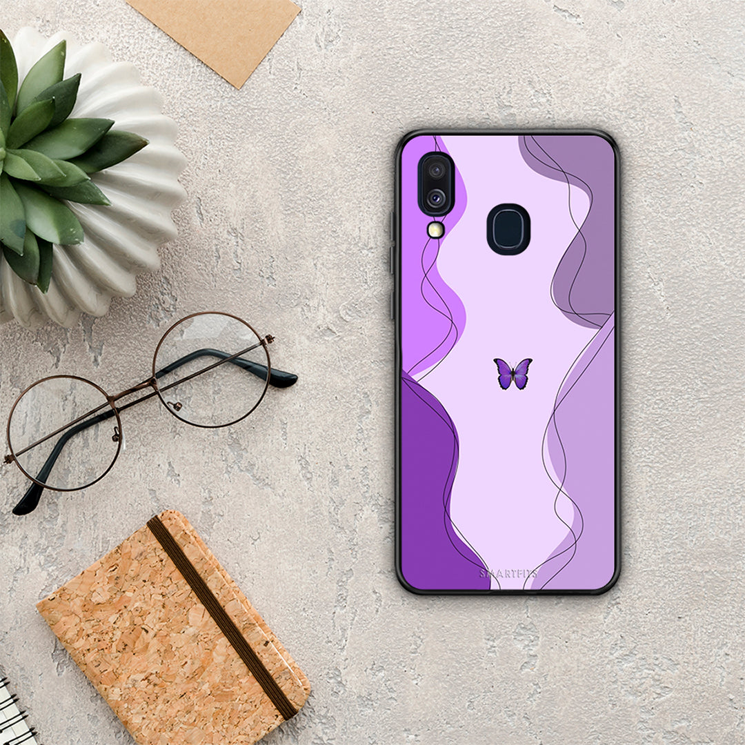 Purple Mariposa - Samsung Galaxy A40 case
