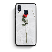 Thumbnail for Samsung A40 Red Rose θήκη από τη Smartfits με σχέδιο στο πίσω μέρος και μαύρο περίβλημα | Smartphone case with colorful back and black bezels by Smartfits