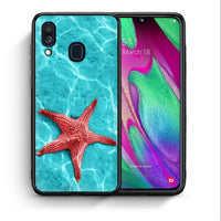 Thumbnail for Θήκη Samsung A40 Red Starfish από τη Smartfits με σχέδιο στο πίσω μέρος και μαύρο περίβλημα | Samsung A40 Red Starfish case with colorful back and black bezels