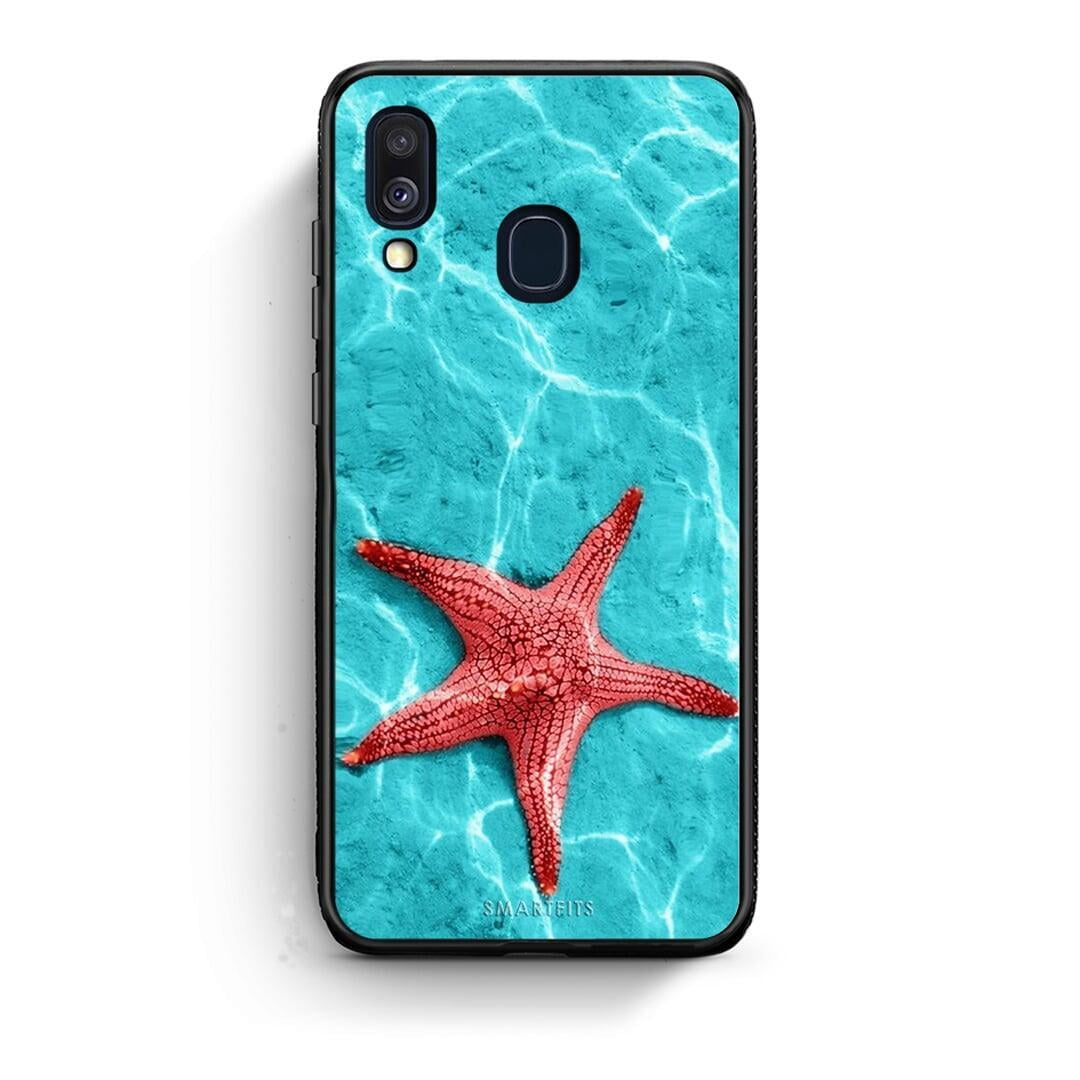 Samsung A40 Red Starfish Θήκη από τη Smartfits με σχέδιο στο πίσω μέρος και μαύρο περίβλημα | Smartphone case with colorful back and black bezels by Smartfits