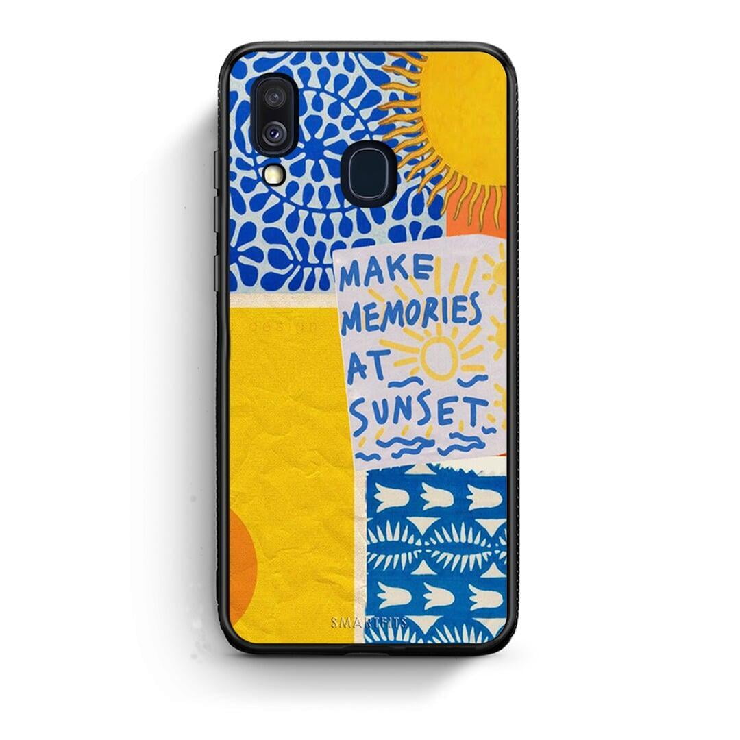 Samsung A40 Sunset Memories Θήκη από τη Smartfits με σχέδιο στο πίσω μέρος και μαύρο περίβλημα | Smartphone case with colorful back and black bezels by Smartfits
