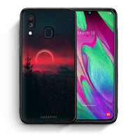 Thumbnail for Θήκη Samsung A40 Sunset Tropic από τη Smartfits με σχέδιο στο πίσω μέρος και μαύρο περίβλημα | Samsung A40 Sunset Tropic case with colorful back and black bezels