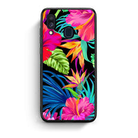 Thumbnail for Samsung A40 Tropical Flowers θήκη από τη Smartfits με σχέδιο στο πίσω μέρος και μαύρο περίβλημα | Smartphone case with colorful back and black bezels by Smartfits