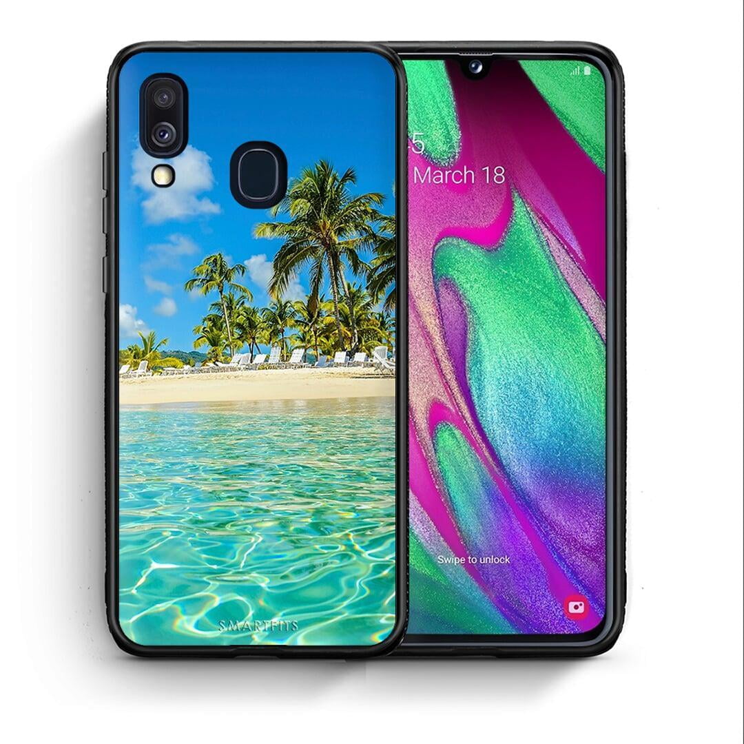 Θήκη Samsung A40 Tropical Vibes από τη Smartfits με σχέδιο στο πίσω μέρος και μαύρο περίβλημα | Samsung A40 Tropical Vibes case with colorful back and black bezels