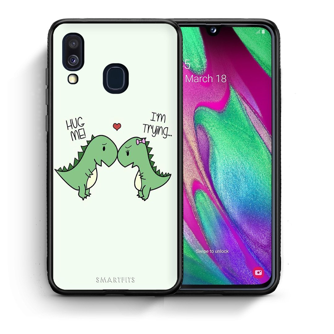 Θήκη Samsung A40 Rex Valentine από τη Smartfits με σχέδιο στο πίσω μέρος και μαύρο περίβλημα | Samsung A40 Rex Valentine case with colorful back and black bezels