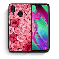 Thumbnail for Θήκη Samsung A40 RoseGarden Valentine από τη Smartfits με σχέδιο στο πίσω μέρος και μαύρο περίβλημα | Samsung A40 RoseGarden Valentine case with colorful back and black bezels