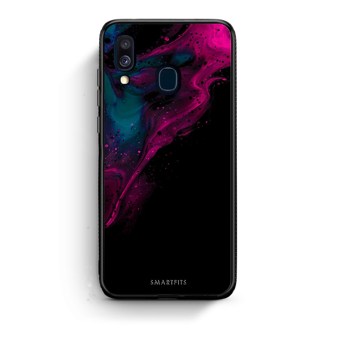 4 - Samsung A40 Pink Black Watercolor case, cover, bumper