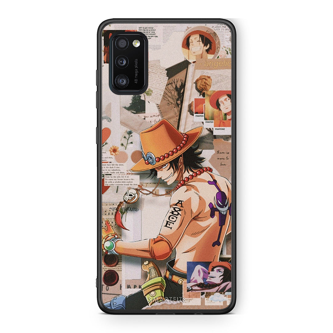 Samsung A41 Anime Collage θήκη από τη Smartfits με σχέδιο στο πίσω μέρος και μαύρο περίβλημα | Smartphone case with colorful back and black bezels by Smartfits