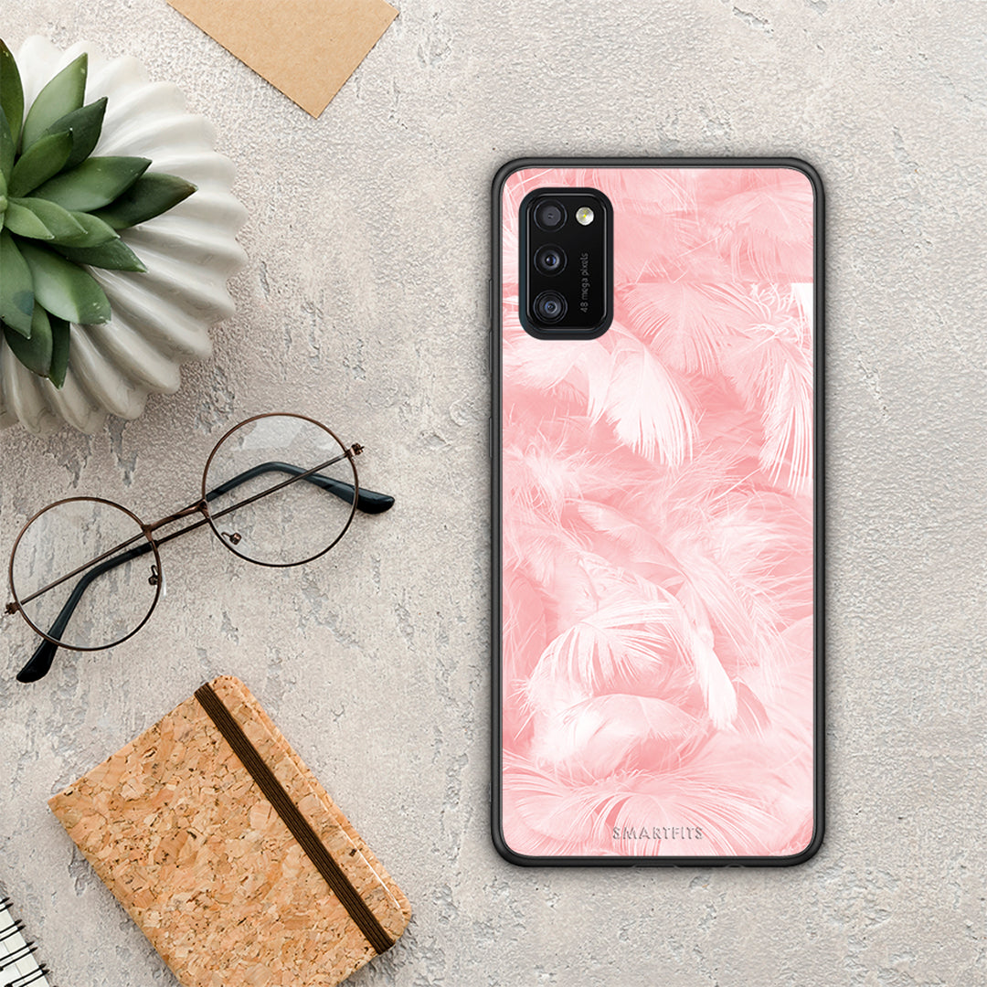 Boho Pink Feather - Samsung Galaxy A41 case 