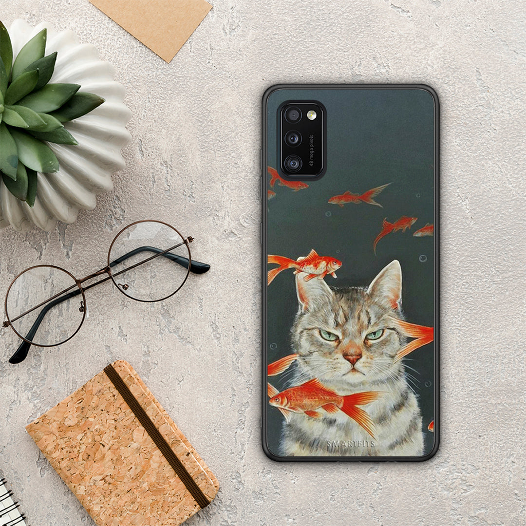 Cat Goldfish - Samsung Galaxy A41 case