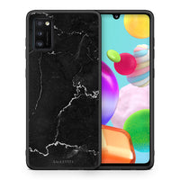 Thumbnail for Θήκη Samsung A41 Marble Black από τη Smartfits με σχέδιο στο πίσω μέρος και μαύρο περίβλημα | Samsung A41 Marble Black case with colorful back and black bezels