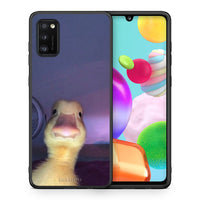 Thumbnail for Θήκη Samsung A41 Meme Duck από τη Smartfits με σχέδιο στο πίσω μέρος και μαύρο περίβλημα | Samsung A41 Meme Duck case with colorful back and black bezels